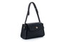 Lucky Bees Bolsa de Hombro Negra en Cuero de Polivinilo, 23x10x15 cm